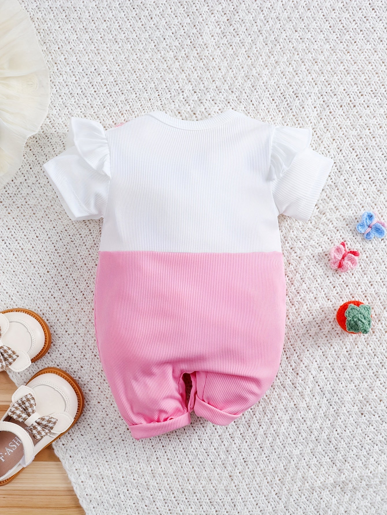 Luna & Lino Conjunto Bebê Blossom – Body Floral de Manga Curta com Chapéu