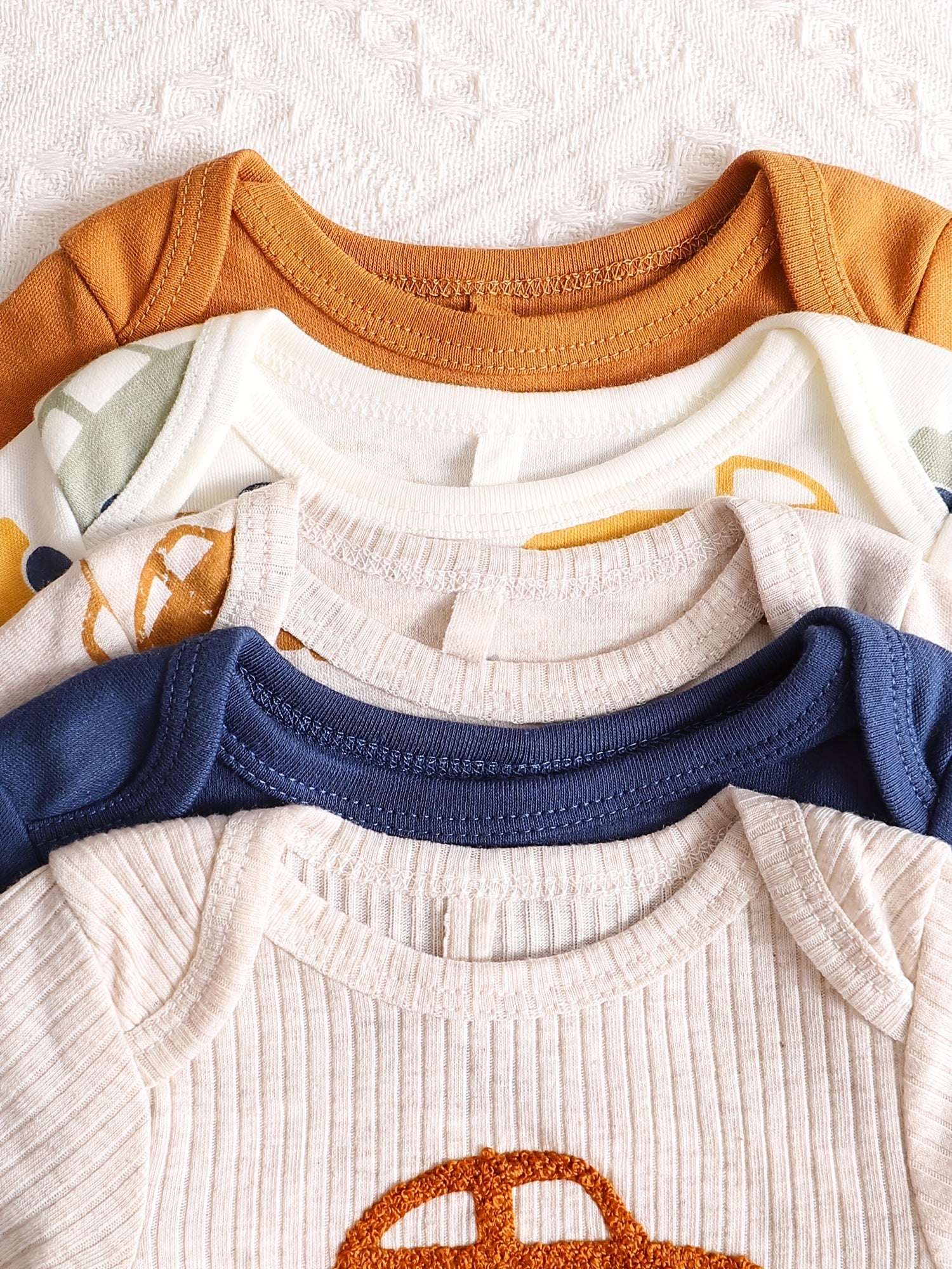 Luna & Lino Kit Body Bebê – 5 Peças de Manga Longa com Estampa de Carrinhos