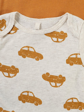 Luna & Lino Kit Body Bebê – 5 Peças de Manga Longa com Estampa de Carrinhos