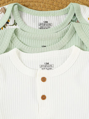 Luna & Lino Kit Body Bebê Dino-Mite – 3 Peças com Estampa de Dinossauro