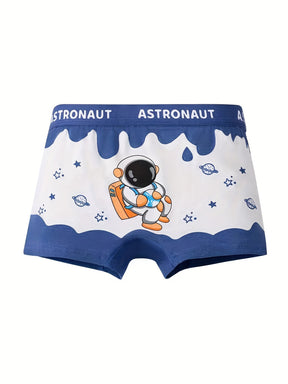 Luna & Lino Kit Cueca Infantil Menino – 4 Peças com Estampas Divertidas de Animais e Esportes