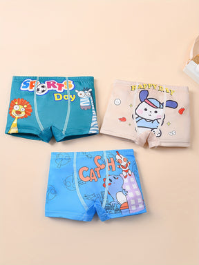 Luna & Lino Kit Cueca Infantil Menino – 4 Peças com Estampas Divertidas