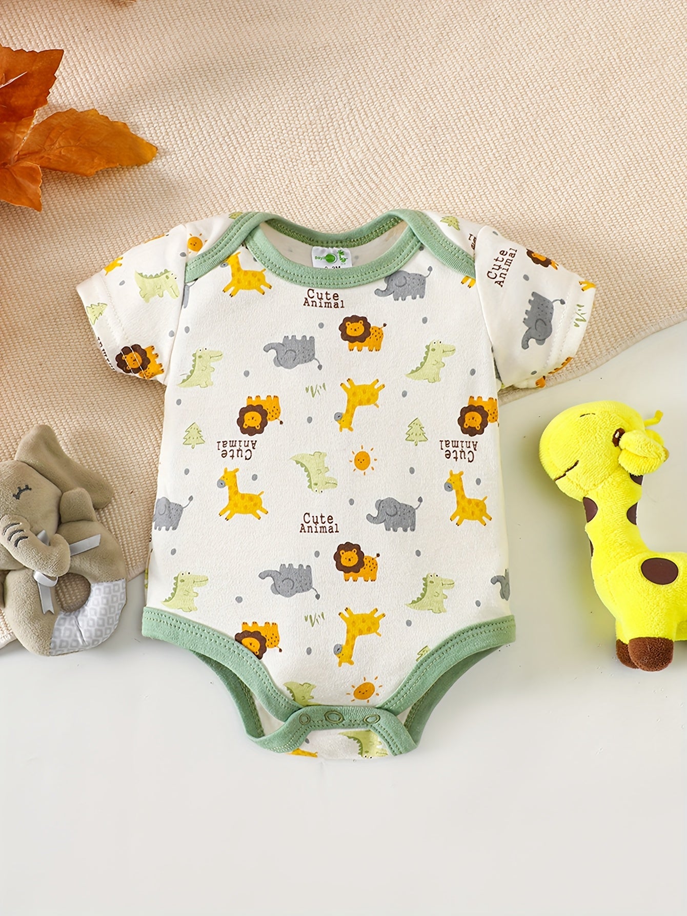 Luna & Lino Kit Body Bebê – 5 Peças em Tecido Macio com Estampas de Animais