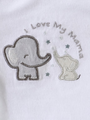 Luna & Lino Kit Body Bebê Cozy Comfort – 10 Peças em Algodão com Bordados de Urso e Elefante