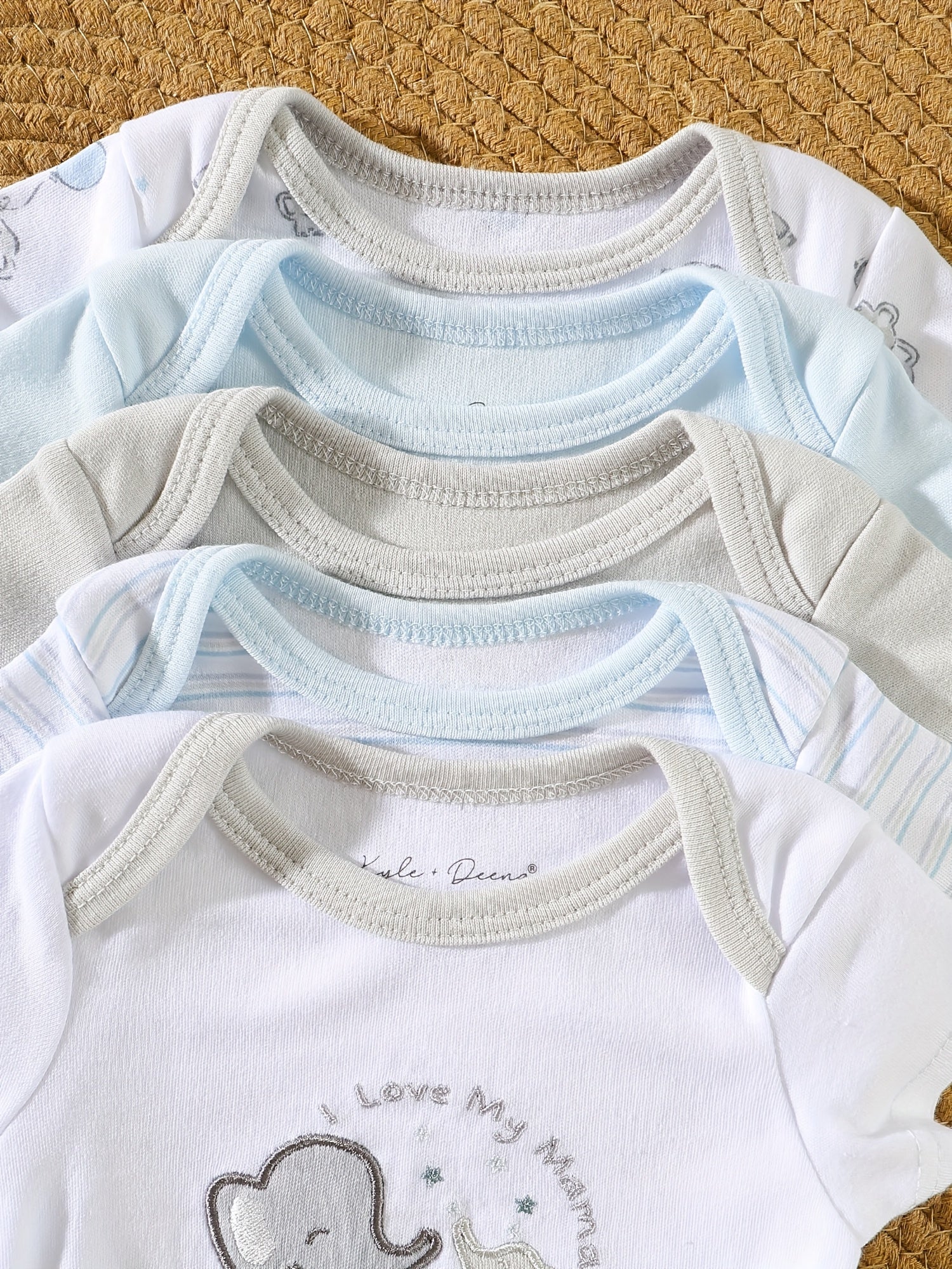 Luna & Lino Kit Body Bebê Cozy Comfort – 10 Peças em Algodão com Bordados de Urso e Elefante