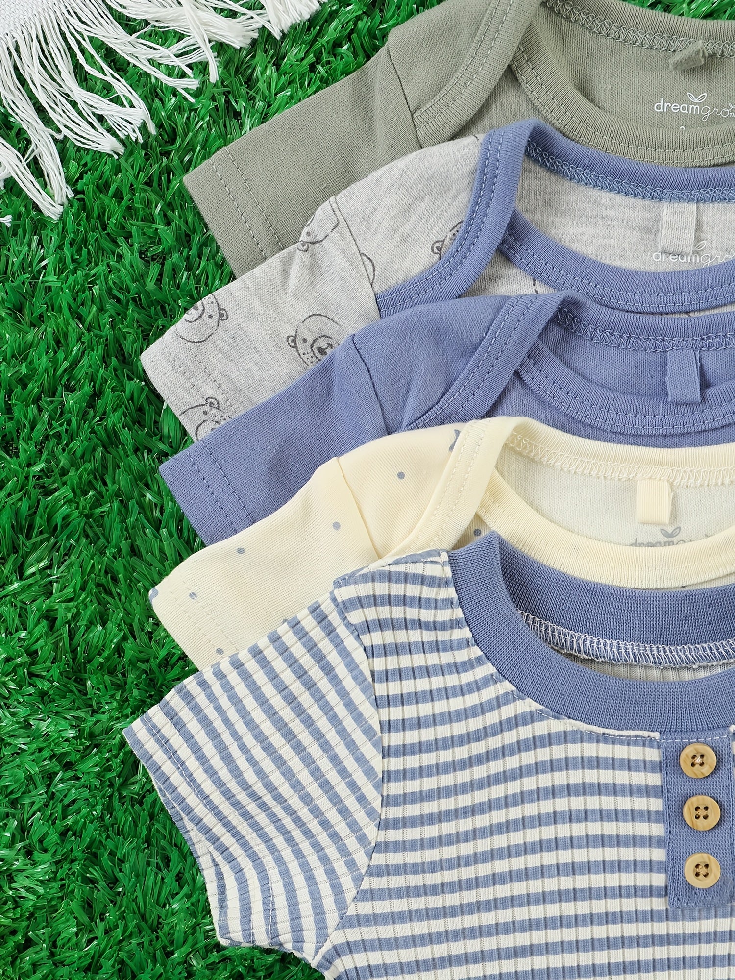 Luna & Lino Kit Body Bebê Cozy Comfort – 10 Peças em Algodão com Bordados de Urso e Elefante