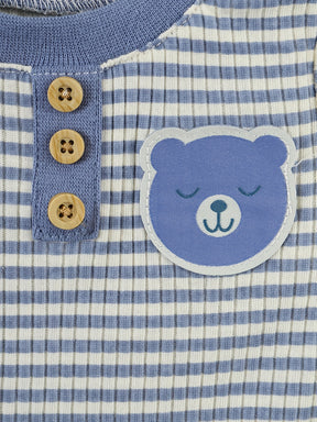 Luna & Lino Kit Body Bebê Cozy Comfort – 10 Peças em Algodão com Bordados de Urso e Elefante