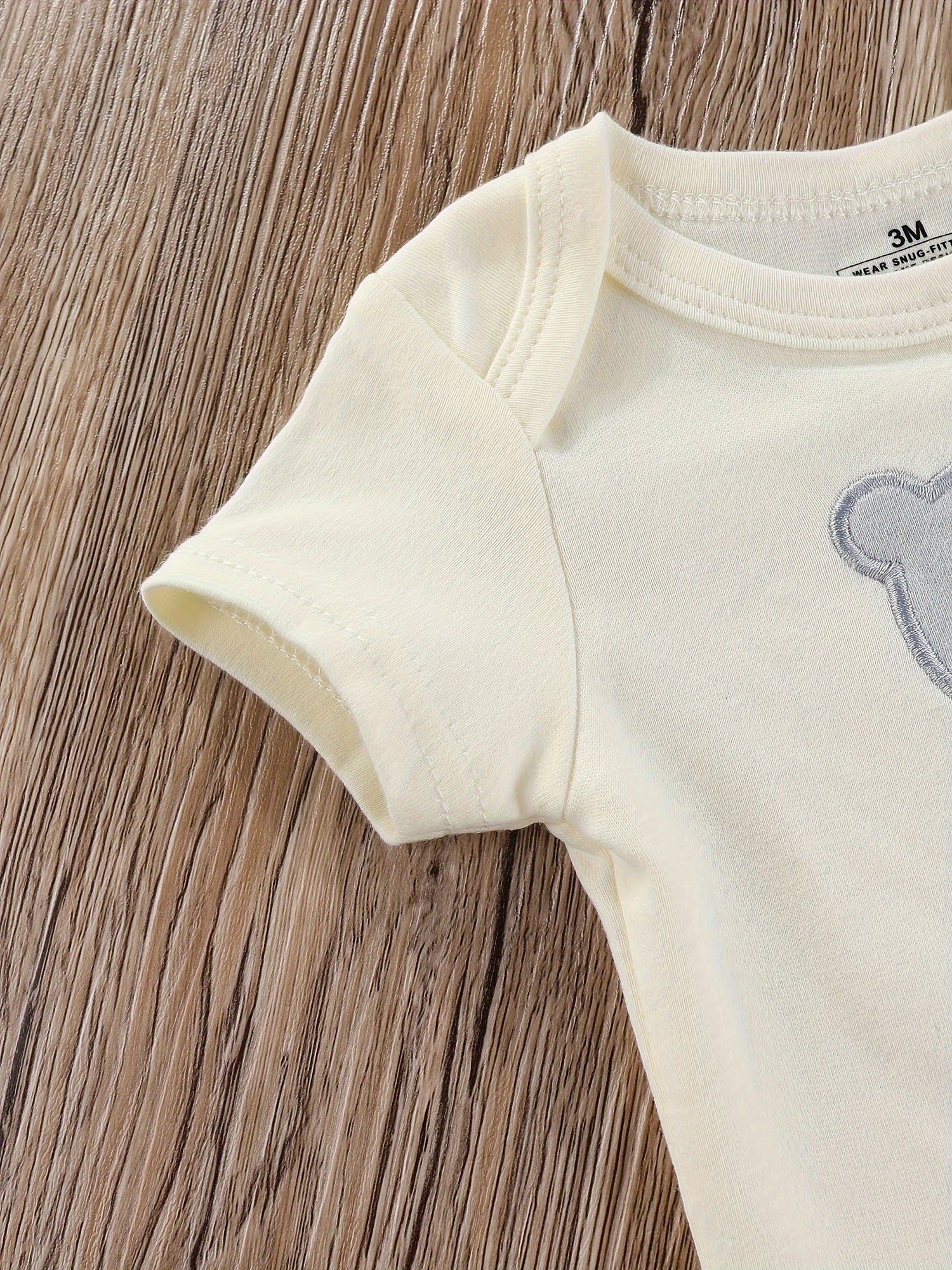 Luna & Lino Kit Romper Bebê – 4 Peças em Tons Pastel com Estampa de Ursinho