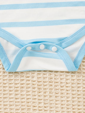 Luna & Lino Conjunto Bebê Starry Skies – Kit 3 Peças de Verão com Estampa de Estrelas