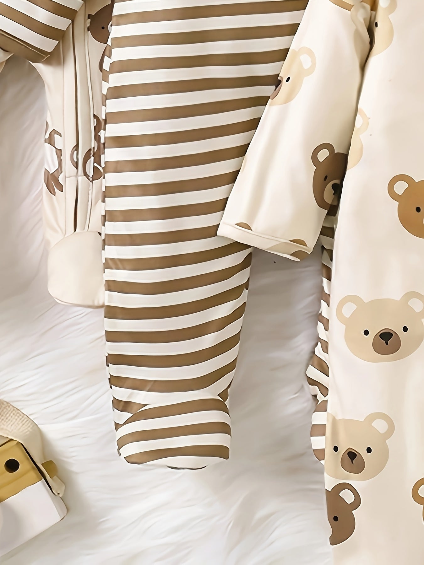 Luna & Lino Conjunto Bebê Cozy Bear Cub – Kit 3 Peças com Romper e Body de Urso