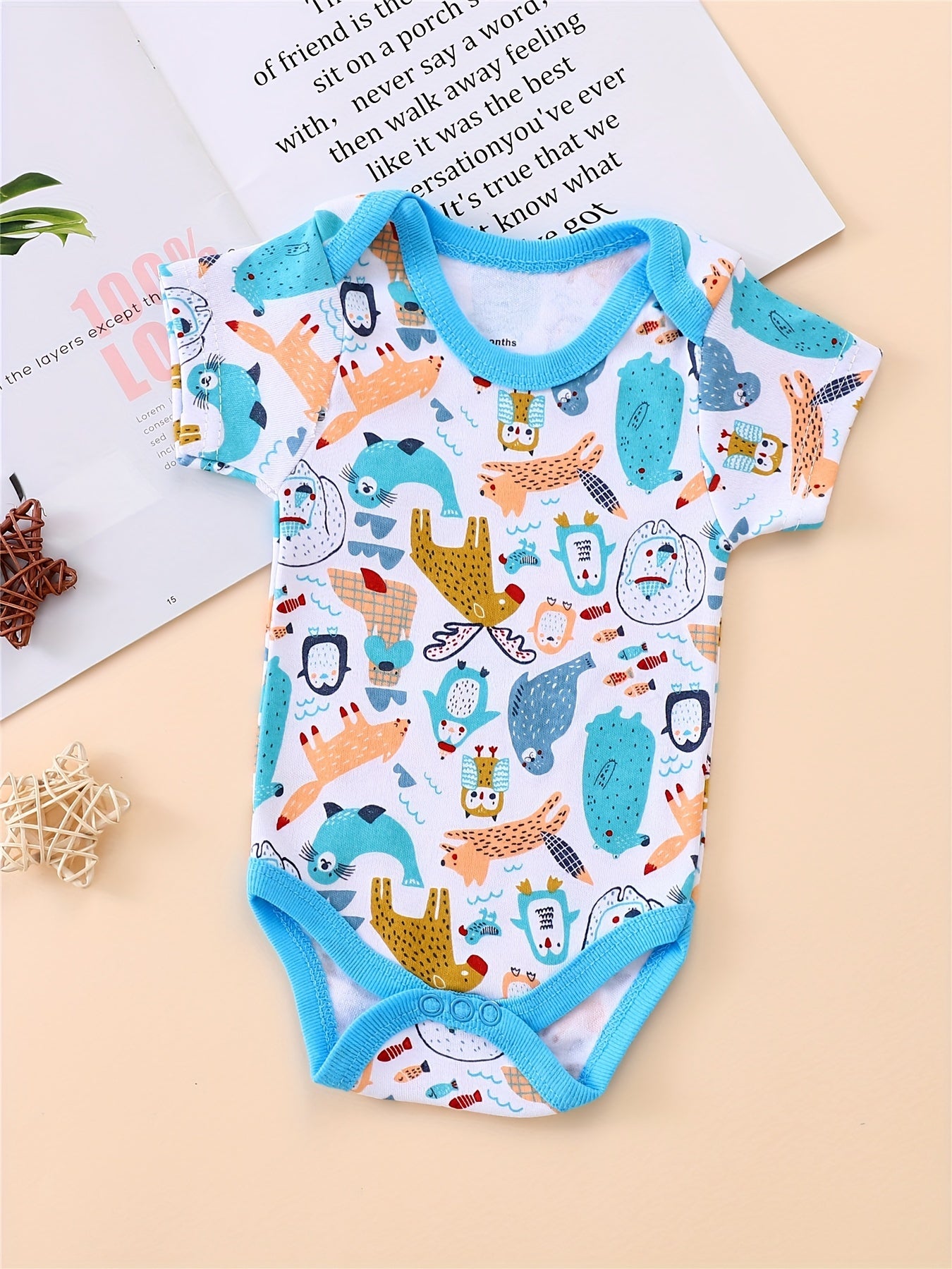 Luna & Lino Conjunto Bebê Lion Cub Adventure – Kit 3 Peças com Estampa de Leão e Animais