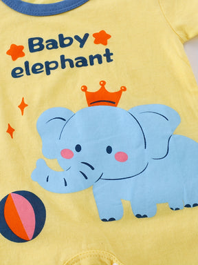 Luna & Lino Kit Body Bebê Summer Fun – 3 Peças de Manga Curta com Estampas de Animais