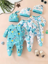 Conjunto Bebê Celestial Dino – Kit 6 Peças com Estampa de Estrelas e Dinossauros