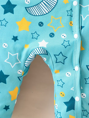 Conjunto Bebê Celestial Dino – Kit 6 Peças com Estampa de Estrelas e Dinossauros