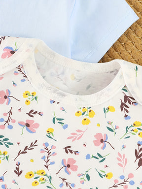 Luna & Lino Kit Body Bebê – 5 Peças de Manga Curta com Estampas Divertidas