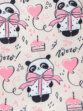 Luna & Lino Kit Body Bebê Sweet Dreams – 3 Peças de Manga Longa com Estampas de Panda e Coração