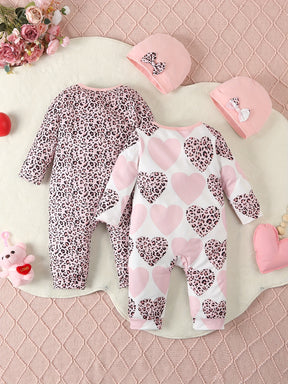 Luna & Lino Conjunto Outono Bebê – Kit 4 Peças com Body Estampa Leopardo e Acessórios