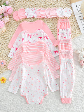 Luna & Lino Kit Body Bebê Starry Dreams – Conjunto 3 Peças com Estampa de Estrelas