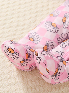 Luna & Lino Kit Romper Bebê – 2 Peças Florais com Borboletas e Sapatinhos