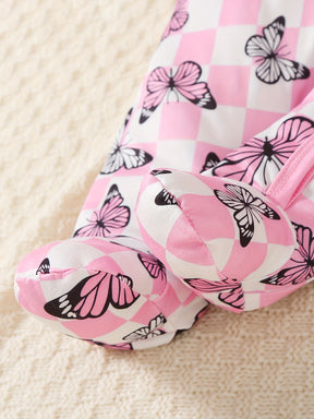 Luna & Lino Kit Romper Bebê – 2 Peças Florais com Borboletas e Sapatinhos