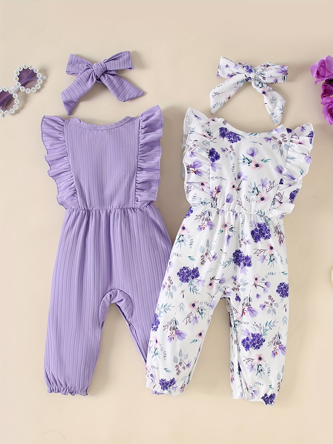 Luna & Lino Conjunto Infantil de Verão – Kit 4 Peças com Listras e Florais