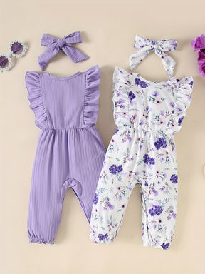 Luna & Lino Conjunto Infantil de Verão – Kit 4 Peças com Listras e Florais
