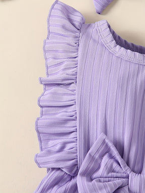 Luna & Lino Conjunto Infantil de Verão – Kit 4 Peças com Listras e Florais