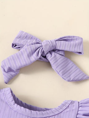 Luna & Lino Conjunto Infantil de Verão – Kit 4 Peças com Listras e Florais