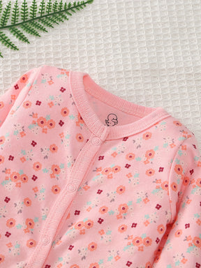 Luna & Lino Kit Body Curto Bebê – 3 Peças em Tons Pastel com Estampas Adoráveis