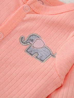 Luna & Lino Kit Body Curto Bebê – 3 Peças em Tons Pastel com Estampas Adoráveis