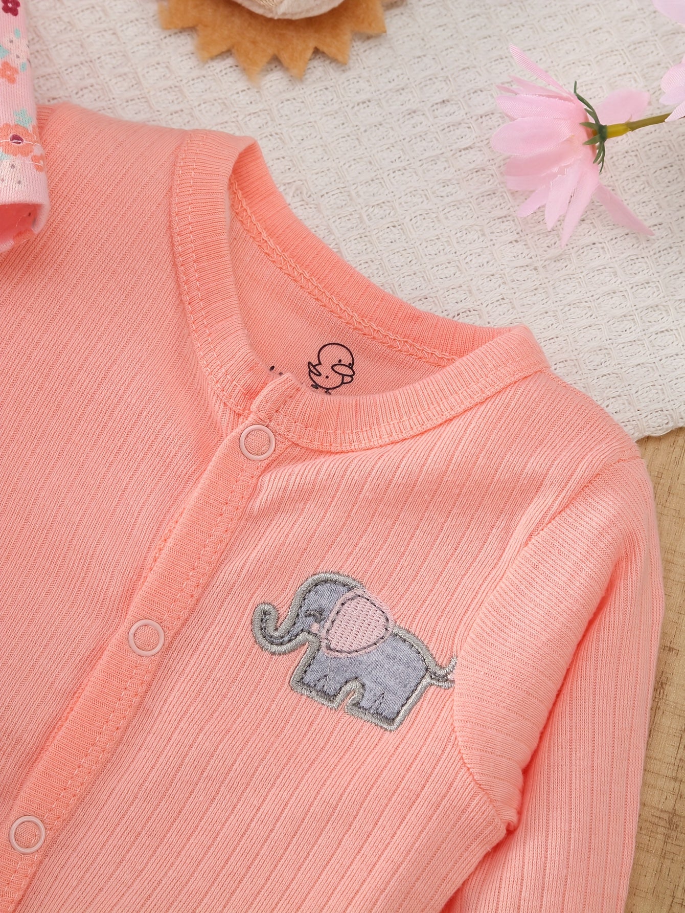 Luna & Lino Kit Body Curto Bebê – 3 Peças em Tons Pastel com Estampas Adoráveis