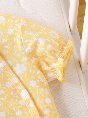 Luna & Lino Conjunto Cami Floral – Blusa Regata com Laço de Cabelo